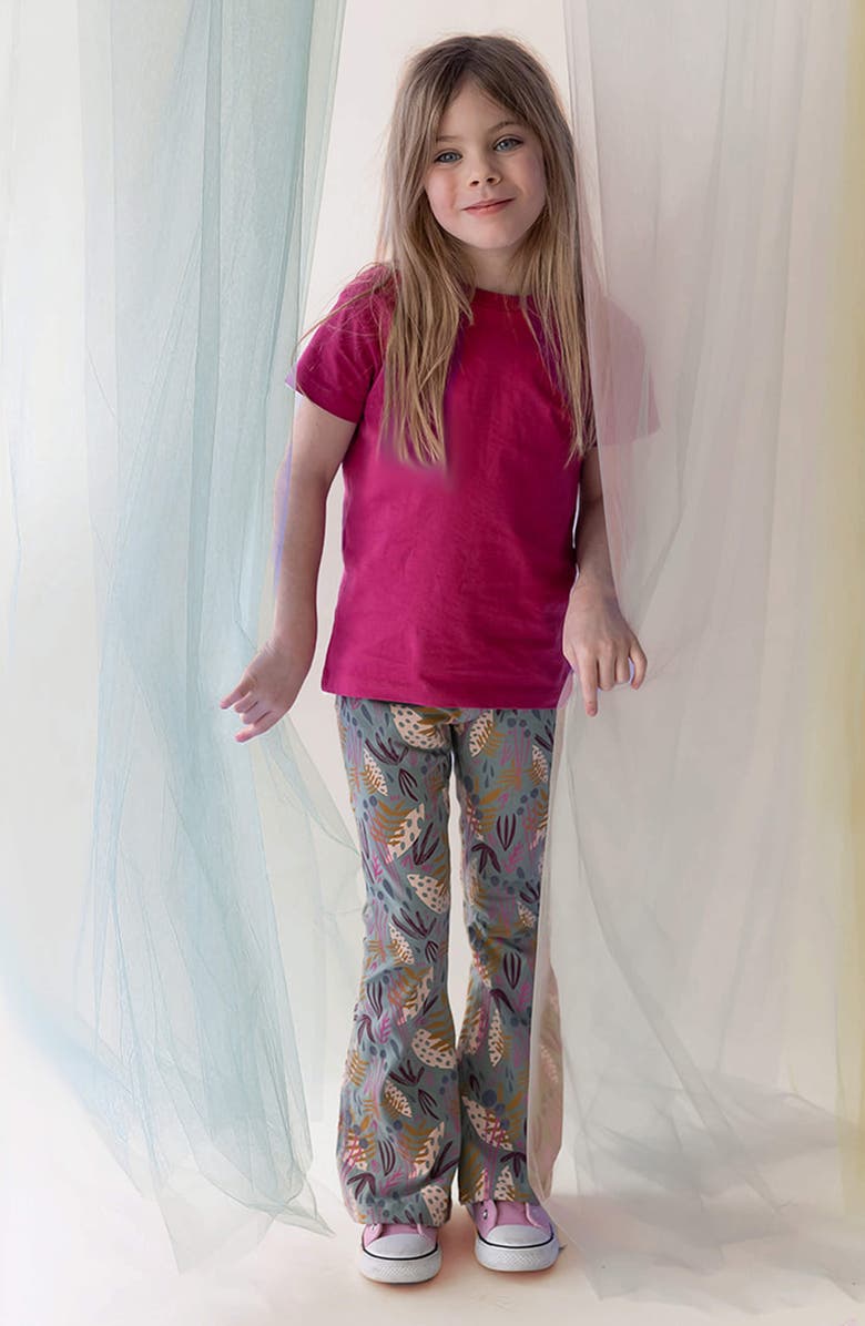 Mightly Organic Cotton Solid Flare Leggings, Alternate, color, Whimsy