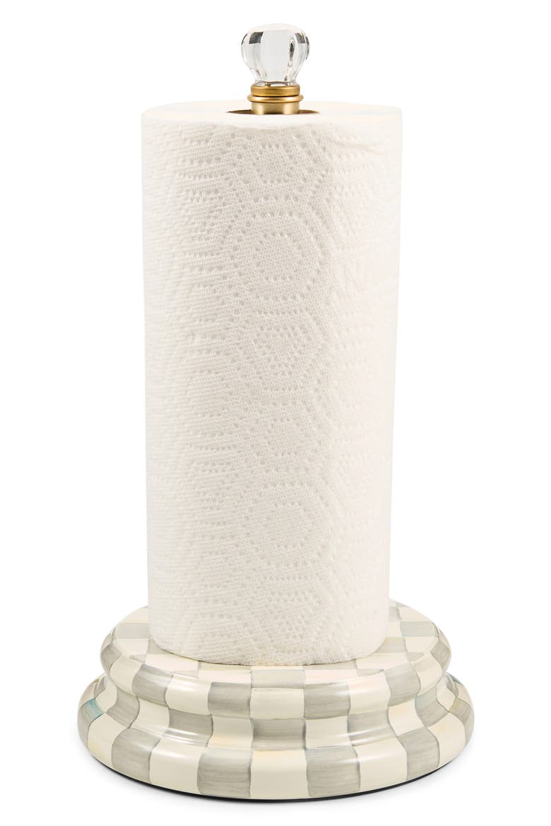 Sterling Check Paper Towel Holder, Alternate, color, GREY