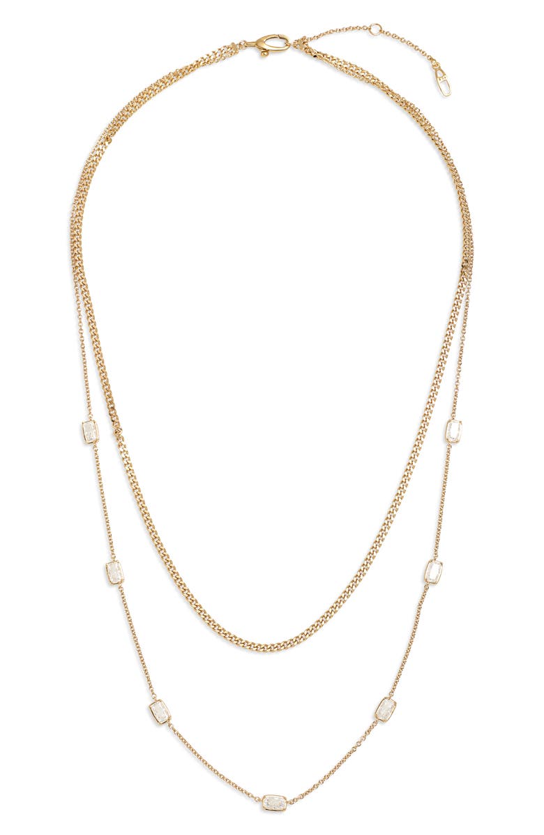 Nadri Cece Layered Necklace, Alternate, color, Gold