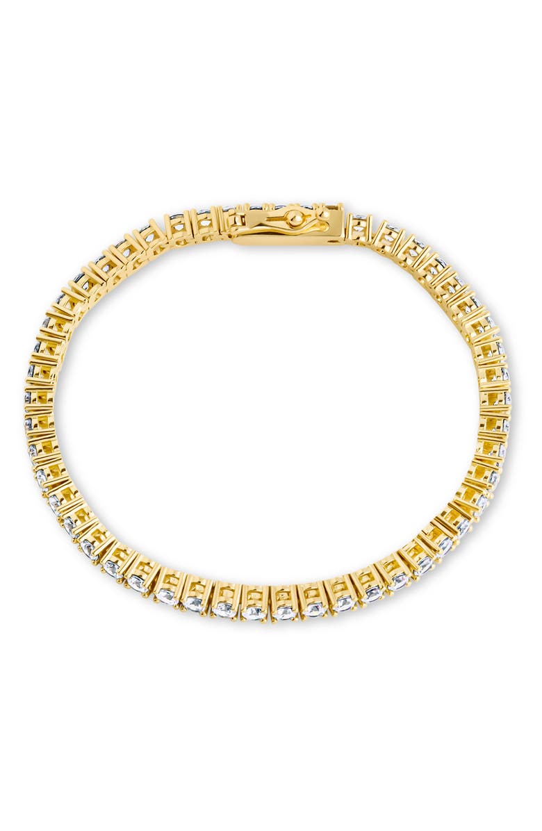 Sterling Forever Aderyn Cubic Zirconia Tennis Bracelet, Main, color, Gold