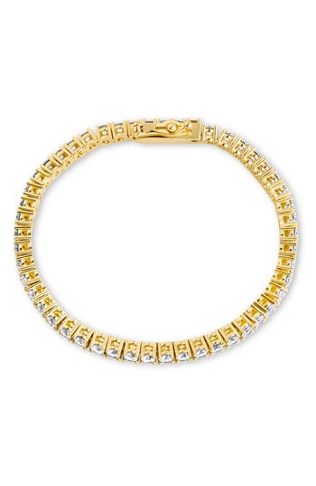 Sterling Forever Aderyn Cubic Zirconia Tennis Bracelet In Gold
