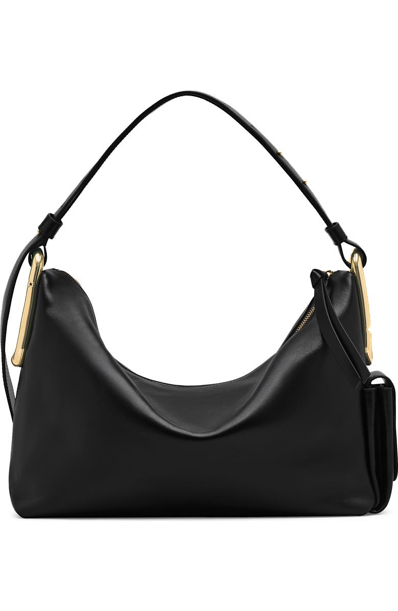 Marc Jacobs Large Scene Leather Shoulder Bag, Alternate, color, Black