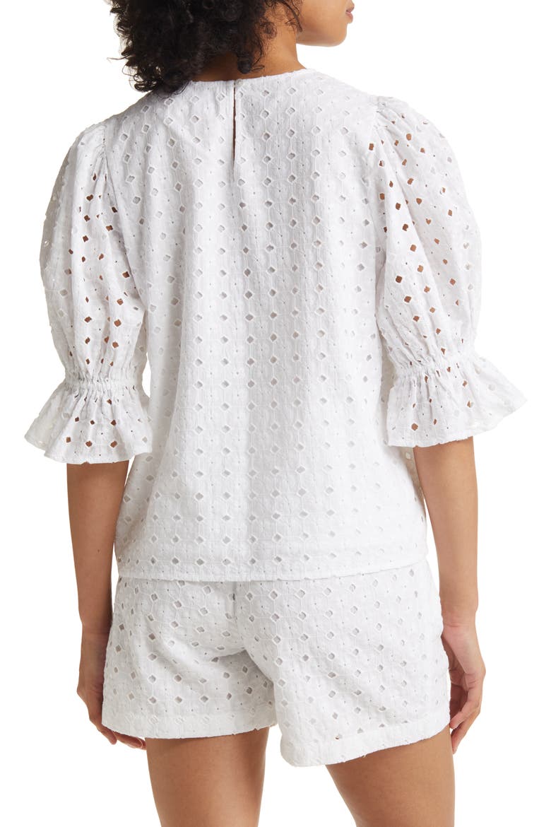Matching Family Moments Eyelet Puff Sleeve Blouse, Alternate, color, WHITE