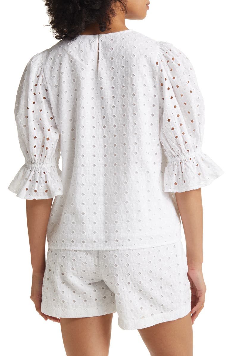 Nordstrom Matching Family Moments Eyelet Puff Sleeve Blouse, Alternate, color,