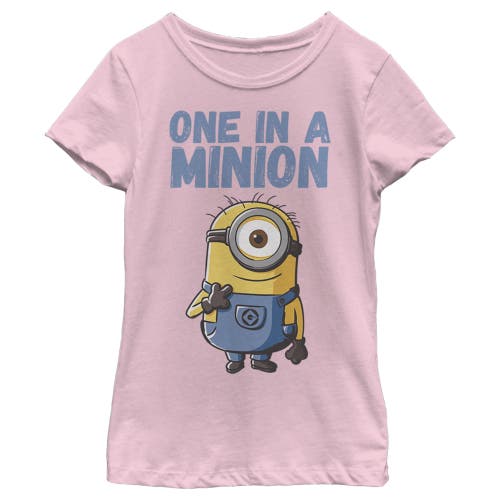 Girl's Despicable Me Cute One in a Minion  Graphic T-Shirt in Light Pink  product