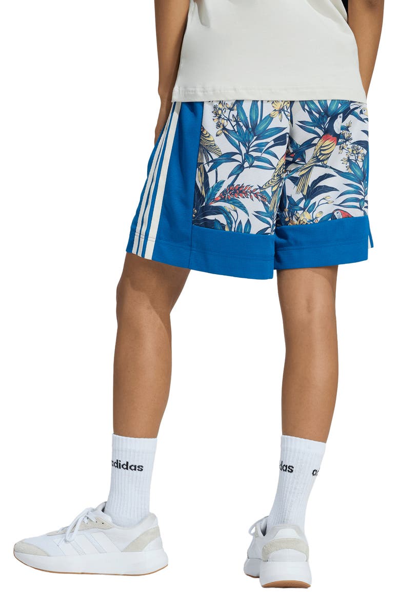 adidas x FARM Rio Premium Shorts, Alternate, color, Dark Marine/ Talc/ Gold