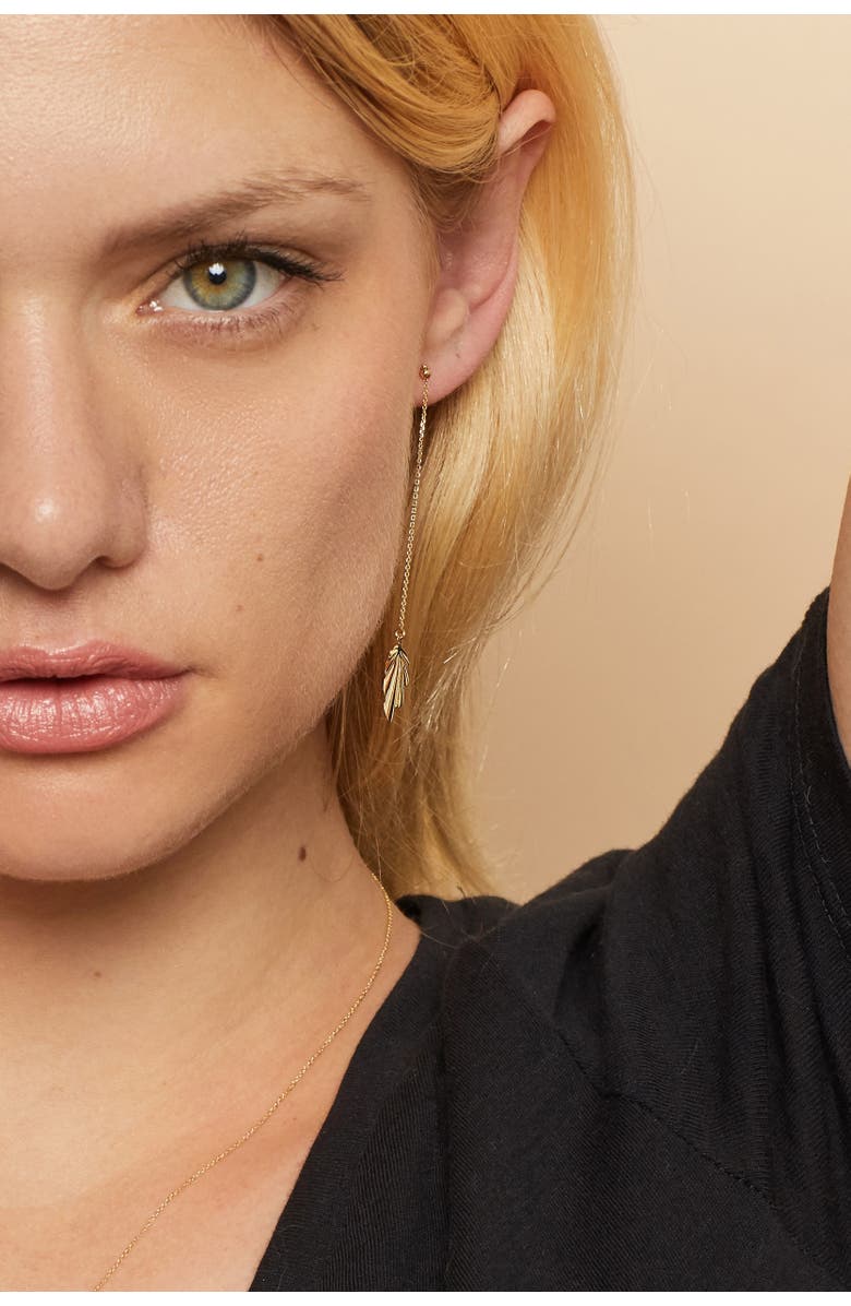 Oradina 14K Yellow Gold Fanfare Drop Earrings, Alternate, color, Yellow Gold