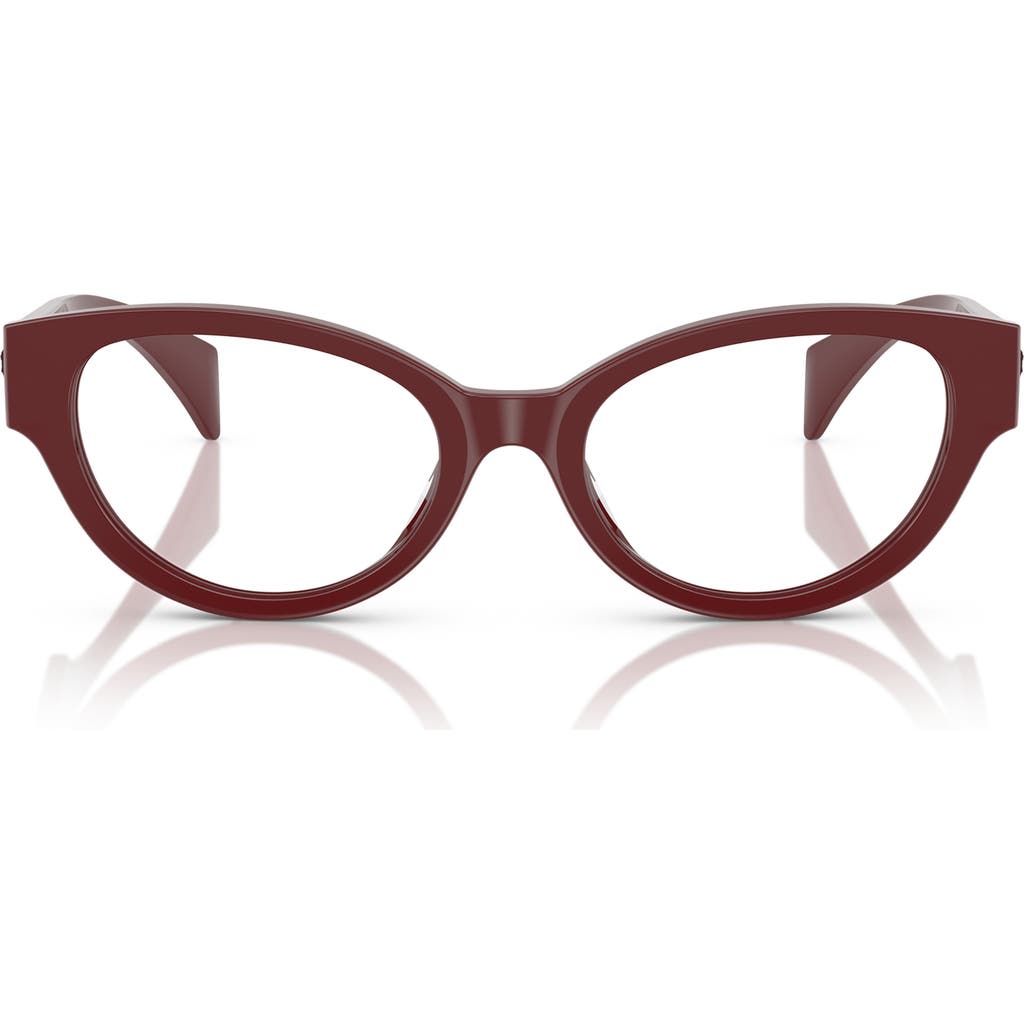 Versace 53mm Cat Eye Optical Glasses In Bordeaux