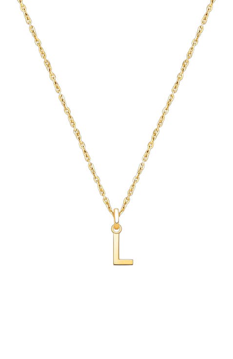 14K Gold Modern Initial 12-14" Necklace