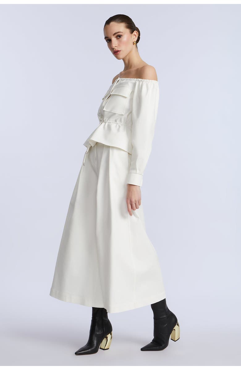 BCBGMAXAZRIA Pleated Front Crop Pant, Alternate, color, Jasmine