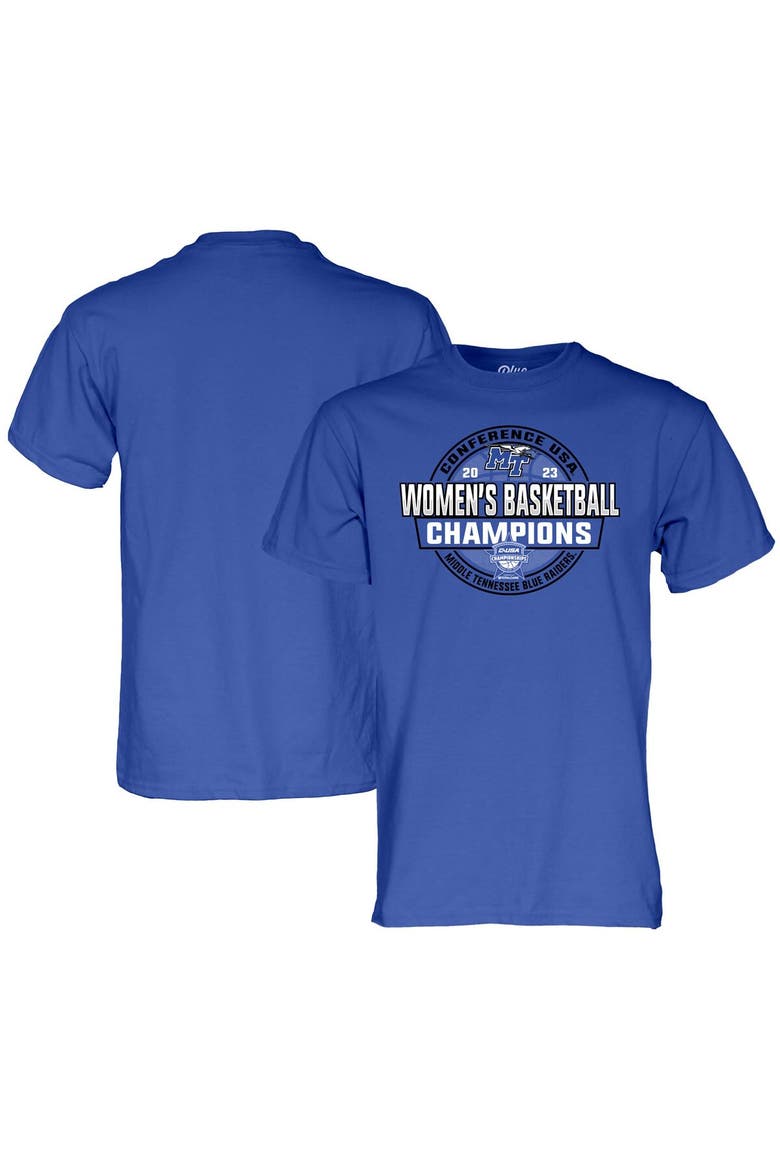Royal MTSU Blue Raiders 2023 C-USA Women's Basketball Conference Tournament Champions Locker Room T-Shirt, Alternate, color, Royal