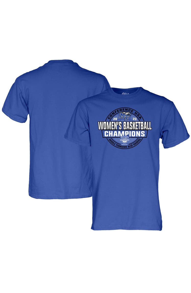 BLUE 84 Royal MTSU Blue Raiders 2023 C-USA Women's Basketball Conference Tournament Champions Locker Room T-Shirt, Alternate, color, 