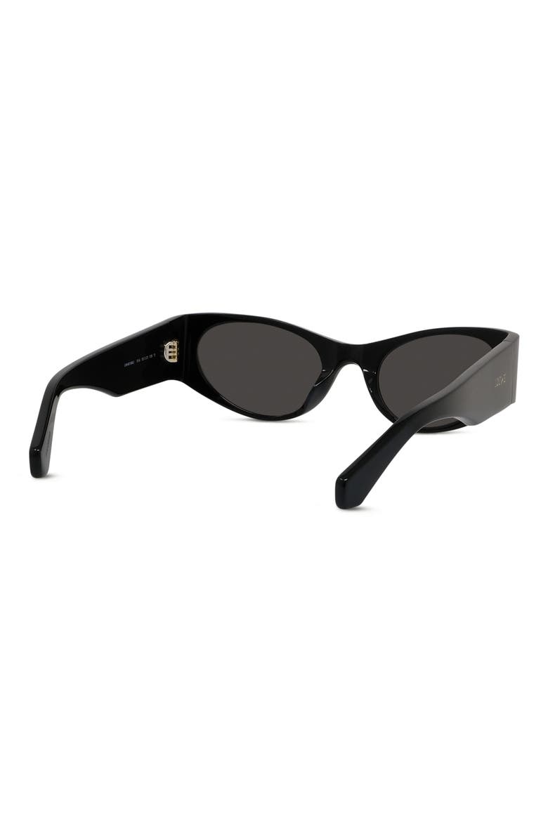 Signature 53mm Cat Eye Sunglasses, Alternate, color, SHINY BLACK / SMOKE