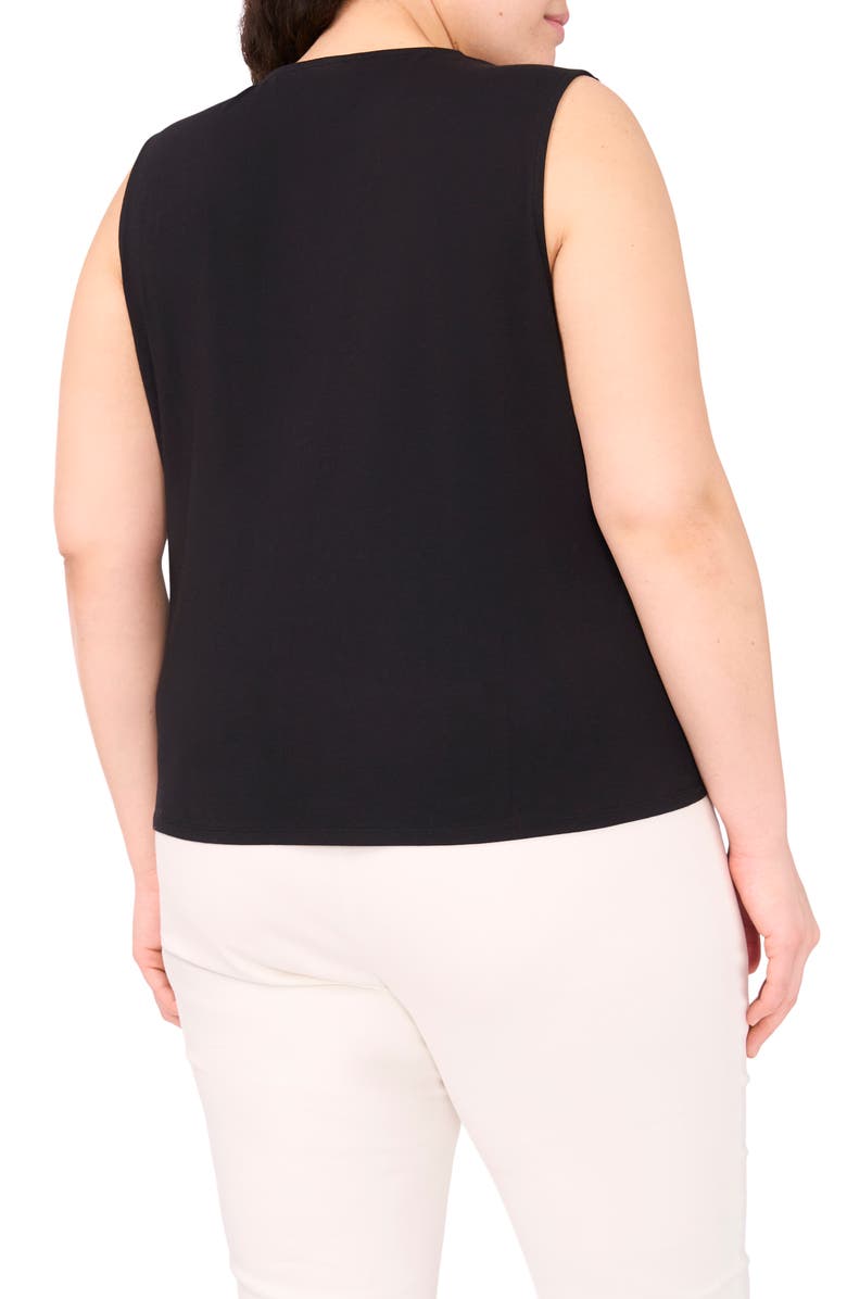 Twist Front Sleeveless Cotton Knit Top