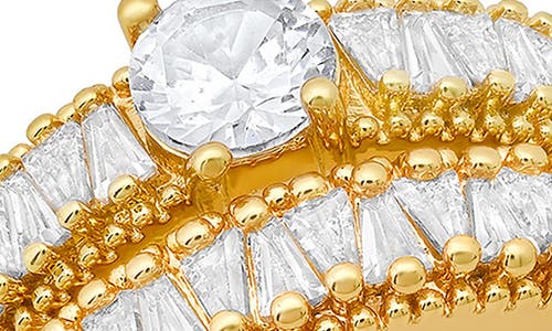 Hmy Jewelry Simulated Diamond Engagement Ring & Wedding Band Set In Gold