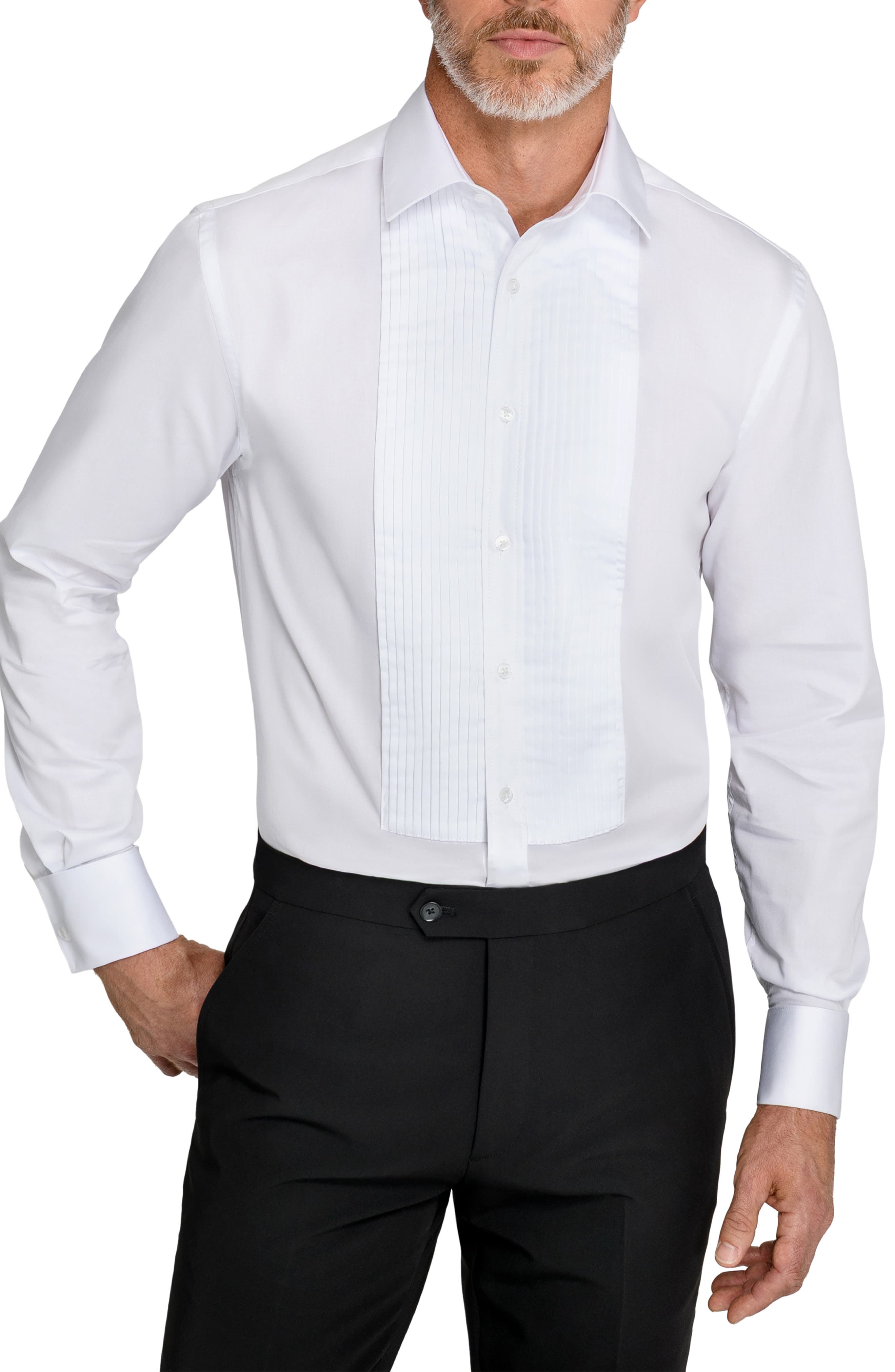 Slim Fit Pleated Tuxedo Shirt