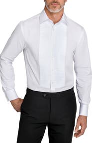 CONSTRUCT Slim Fit Pleated Tuxedo Shirt