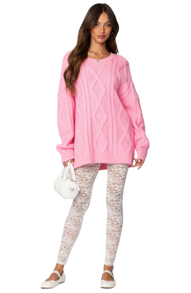 EDIKTED Sheer Lace Leggings, Alternate, color, White