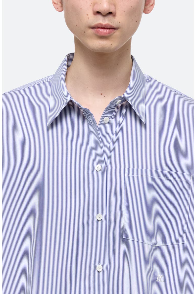 Oversize Microstripe Button-Up Shirt, Alternate, color, BLST