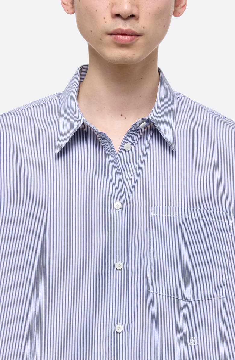 Helmut Lang Oversize Microstripe Button-Up Shirt, Alternate, color, Blst