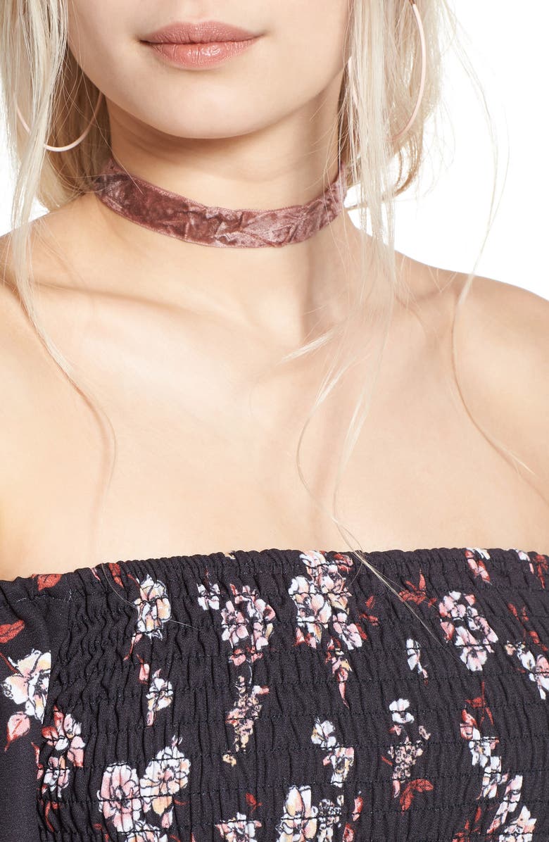 Socialite Smocked Off the Shoulder Maxi Dress, Alternate, color,