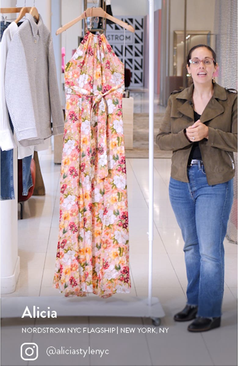 Dita Floral Print Halter Dress, sales video thumbnail
