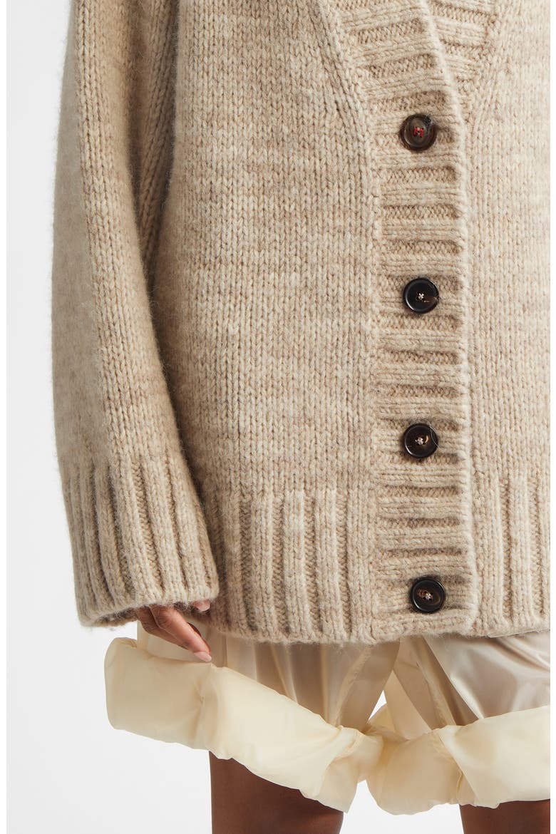 Alpaca, Cotton & Wool Cardigan, Alternate, color, LIGHT BROWN