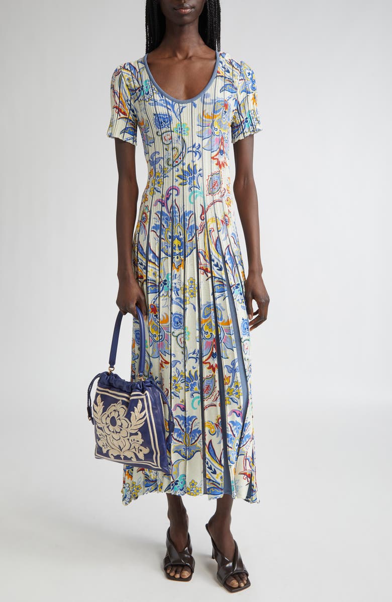 Etro Floral Knit Midi Dress, Alternate, color, Stampa F.do Bianco