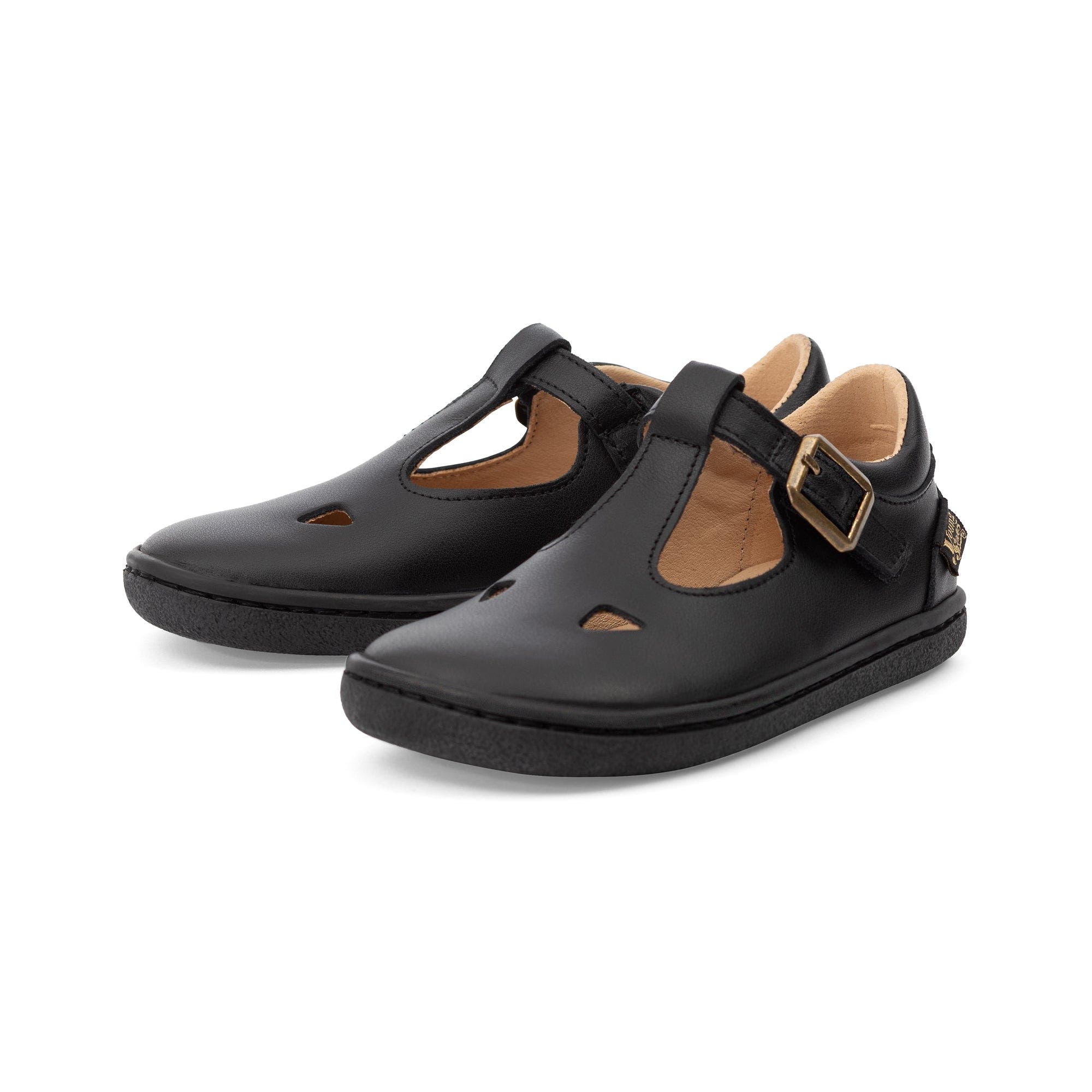 Young Soles Darcey Barefoot Kids T-Bar Shoe, Main, color, Black