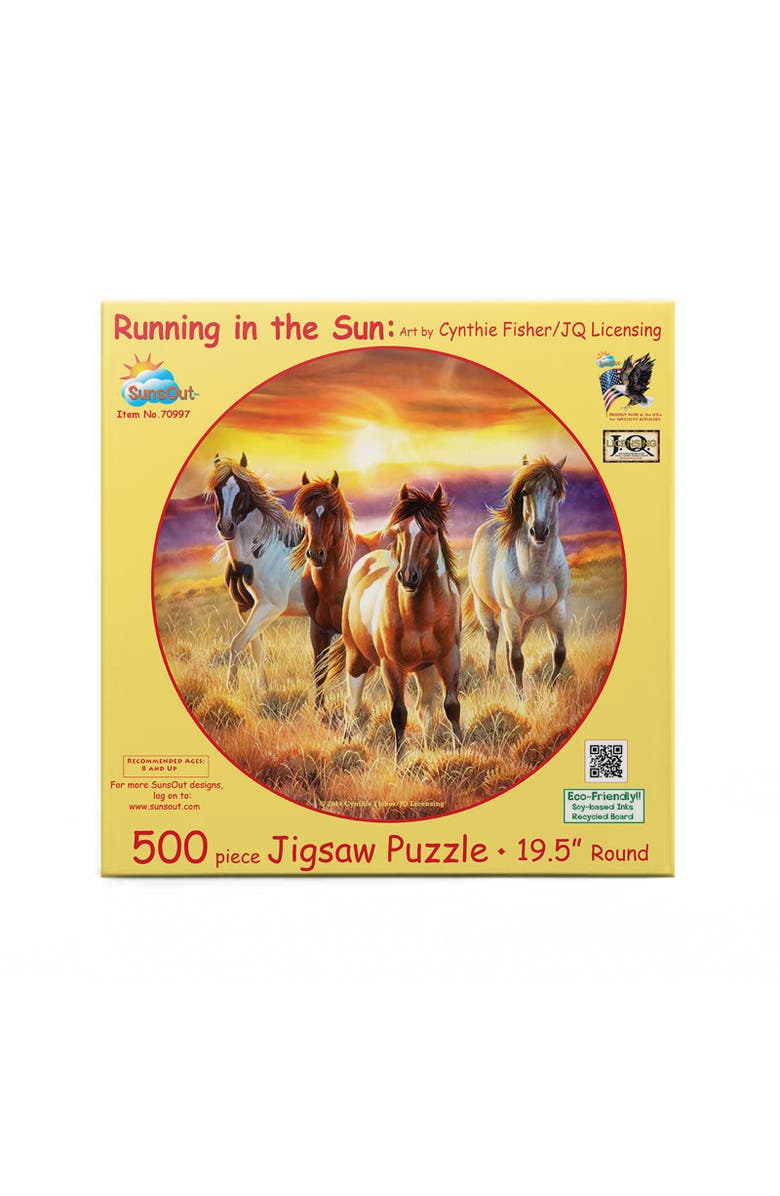 Sunsout Running in the sun 500 piece Jigsaw Puzzle for Adults Round, Alternate, color, Multicolor