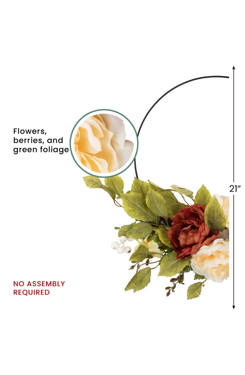 Northlight Fall Harvest Artificial Floral Fall Foliage Twig Wreath - 22", Alternate, color, 