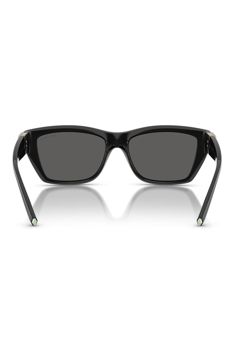 56mm Rectangular Sunglasses, Alternate, color, BLACK / DARK GREY