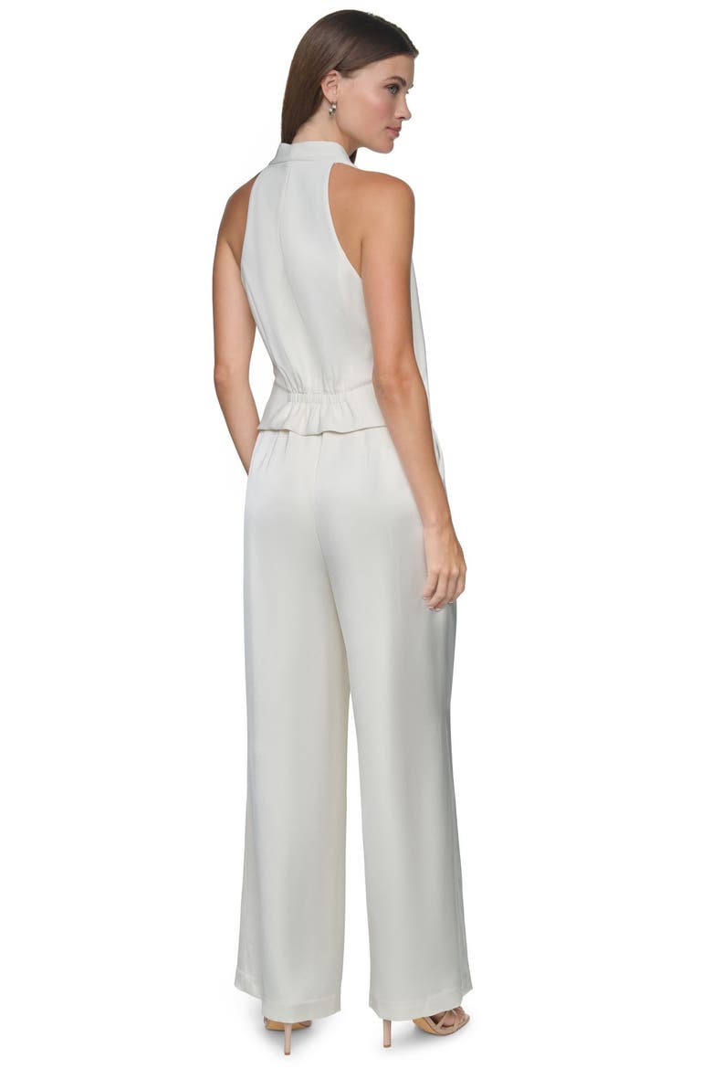 Halter Vest Wide-Leg Jumpsuit, Alternate, color, Antique White
