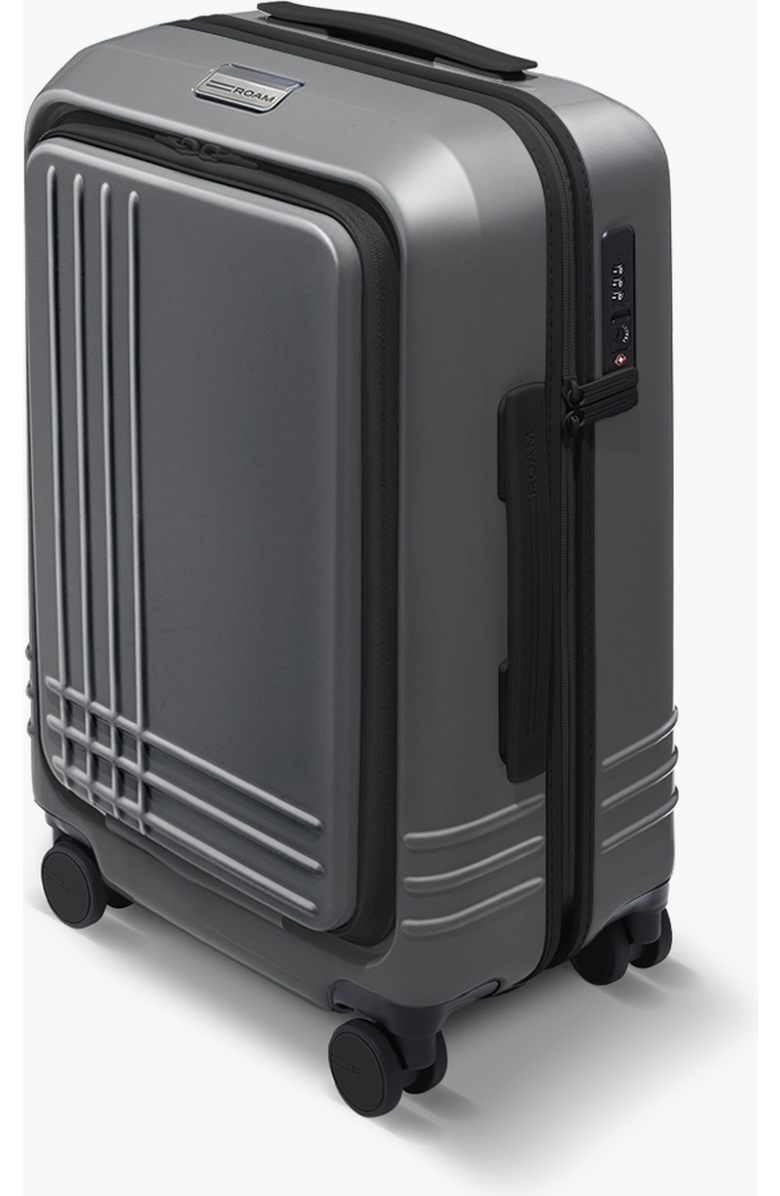 ROAM Luggage Front Pocket Expandable Carry-On, Alternate, color, Matte Steel / Black
