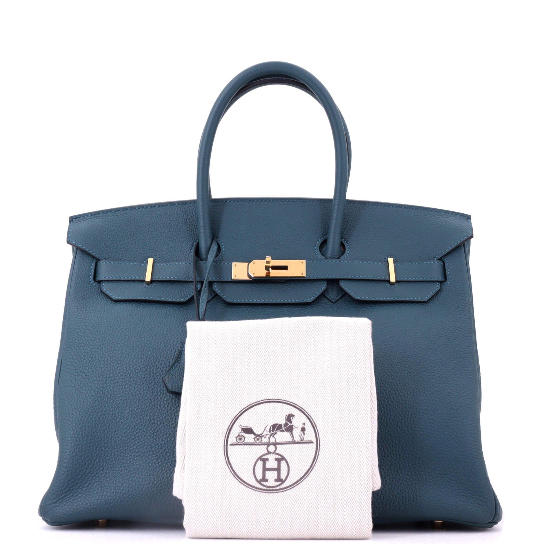 Pre-Owned Hermes Birkin Handbag Blue Togo with Gold Hardware 35, Alternate, color, Colvert
