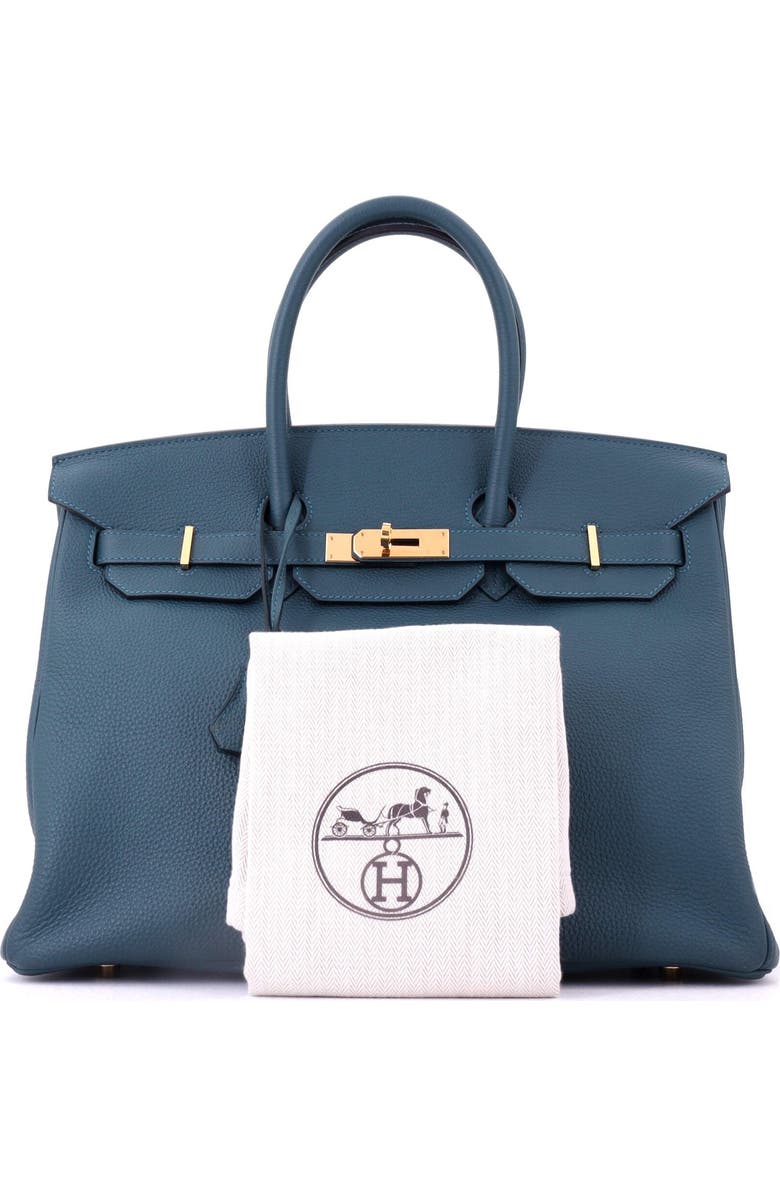 Pre-Owned Hermes Birkin Handbag Blue Togo with Gold Hardware 35, Alternate, color, Colvert
