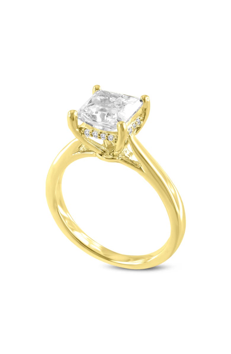 LuvMyJewelry Genoveva 14K Yellow Gold Princess Cut Lab Grown Diamond Hidden Halo Engagement Ring - 2.2 Ct, Main, color,