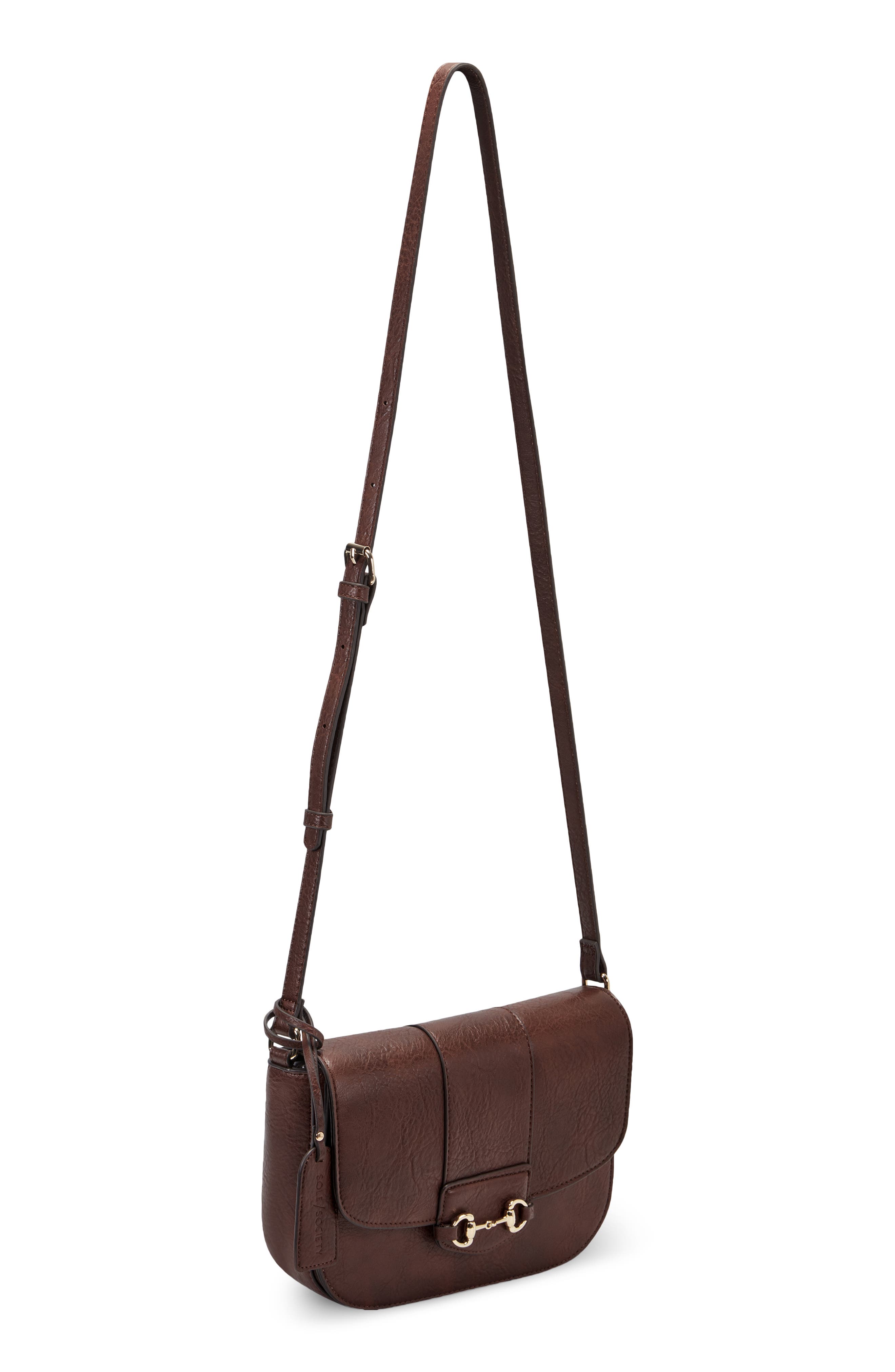 Nairi Faux Leather Crossbody Bag, Alternate, color, BRANDY