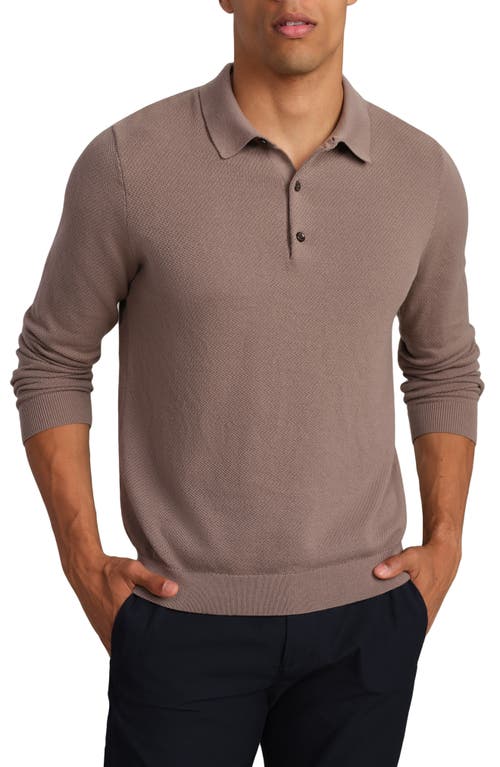 Rhone Regular Fit Long Sleeve Sweater Polo In Brown