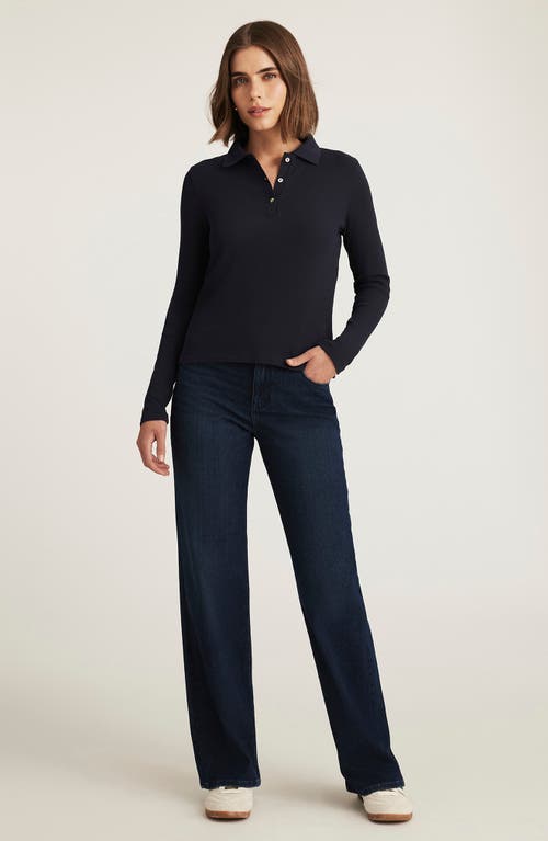 Mavi Jeans Long Sleeve Rib Polo Sweater In Animal Print