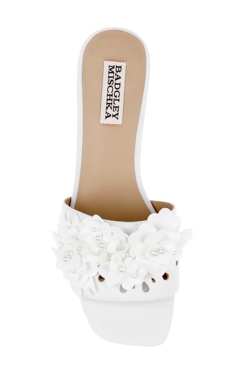 Badgley Mischka Oralia Beaded Floral Slide Sandal In Multi