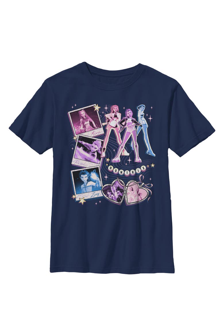 Boys' Huntrix Cute Instant Film Portrait T-Shirt, Main, color, Navy Blue