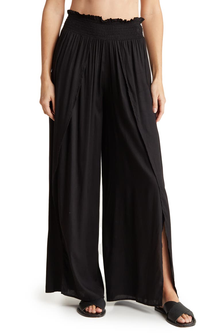 Popover Knit Cover-Up Pants, Main, color, BLACK