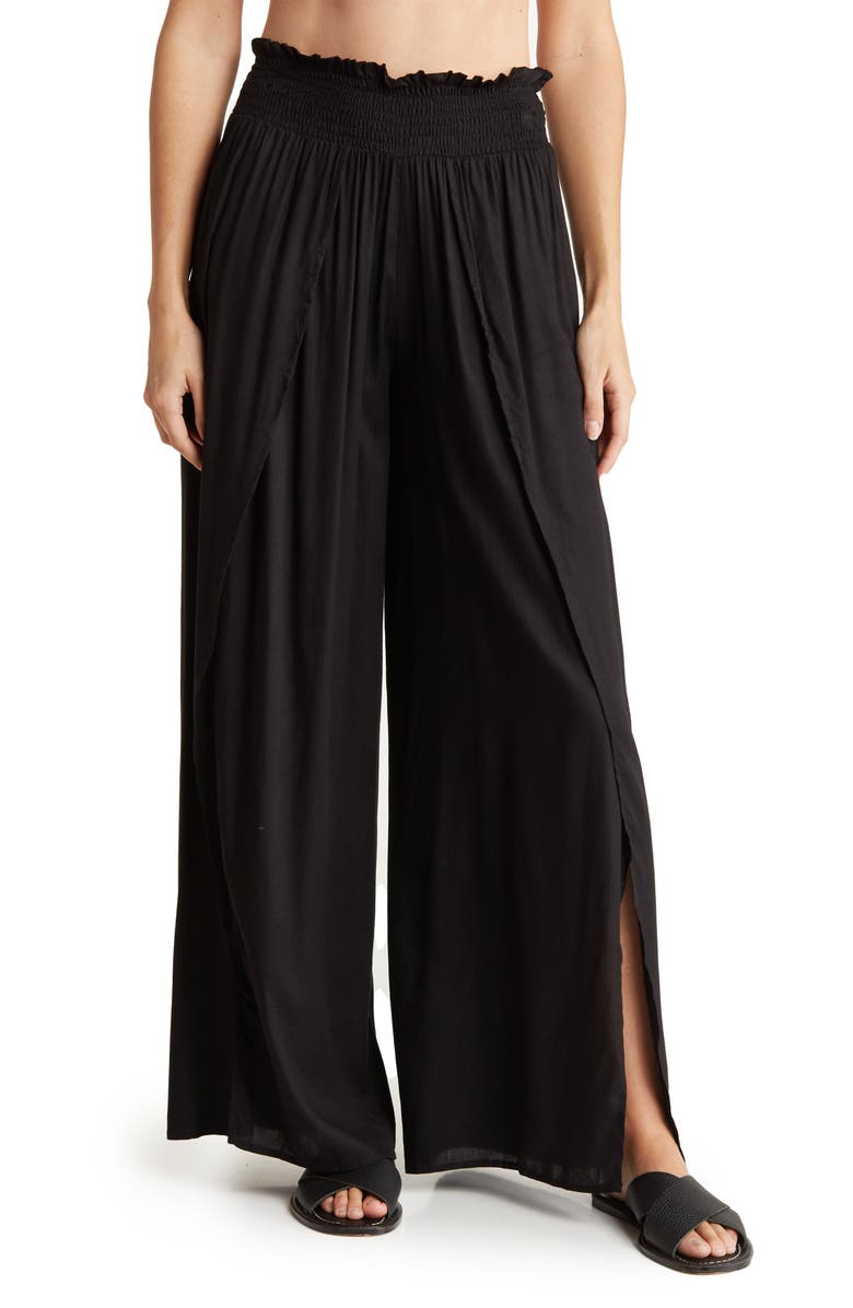 Elan Popover Knit Cover-Up Pants, Main, color, Black