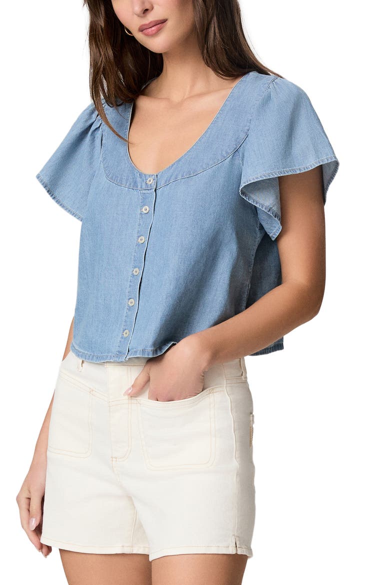 Belle Chambray Button-Up Shirt, Alternate, color, PALOS VERDES