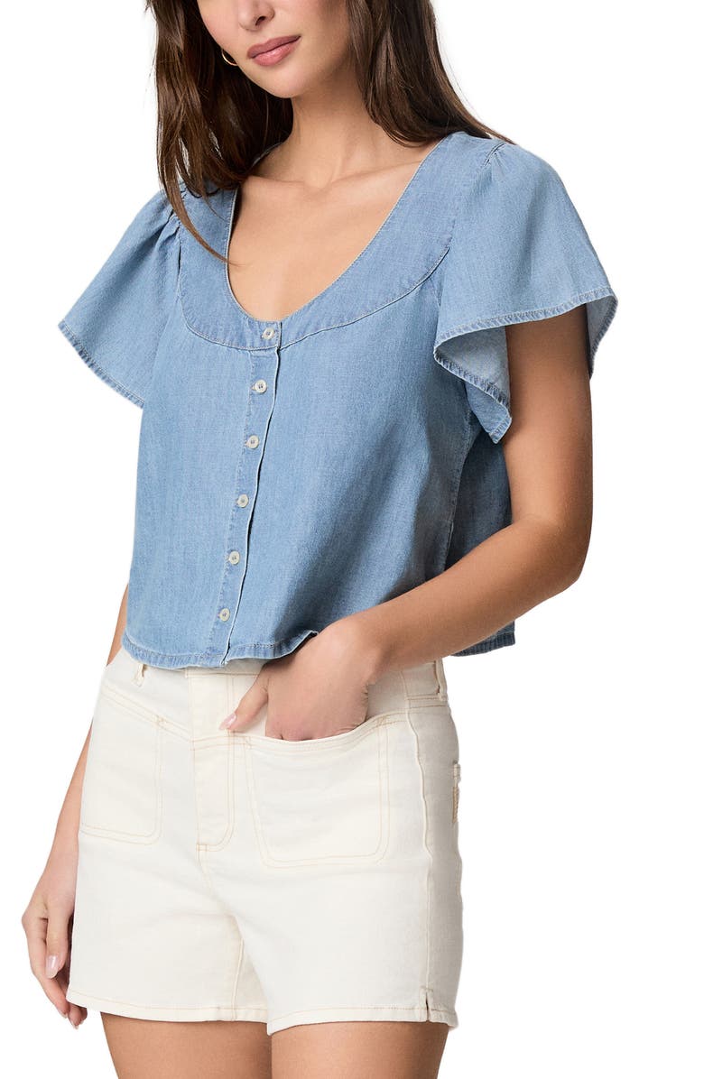 PAIGE Belle Chambray Button-Up Shirt, Alternate, color, Palos Verdes