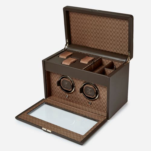 Wolf Earth Double Watch Winder In Coffee
