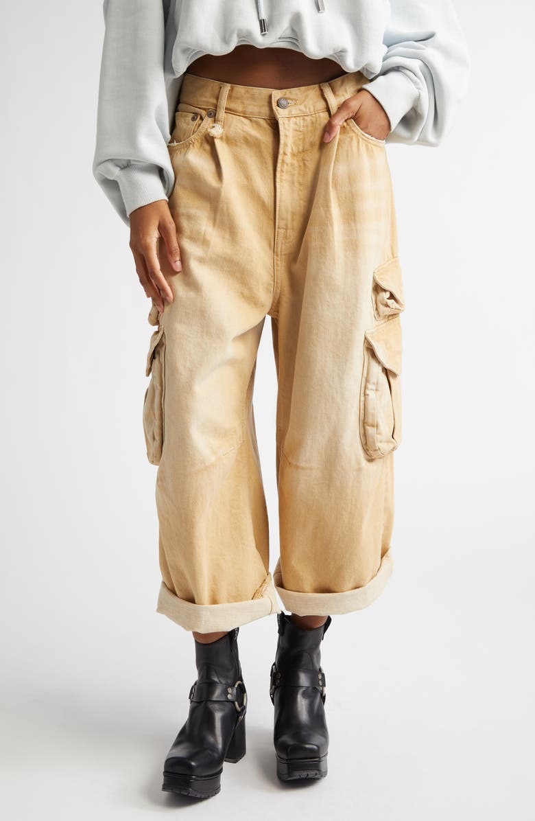 R13 Multipocket Crop Cargo Jeans, Main, color, 