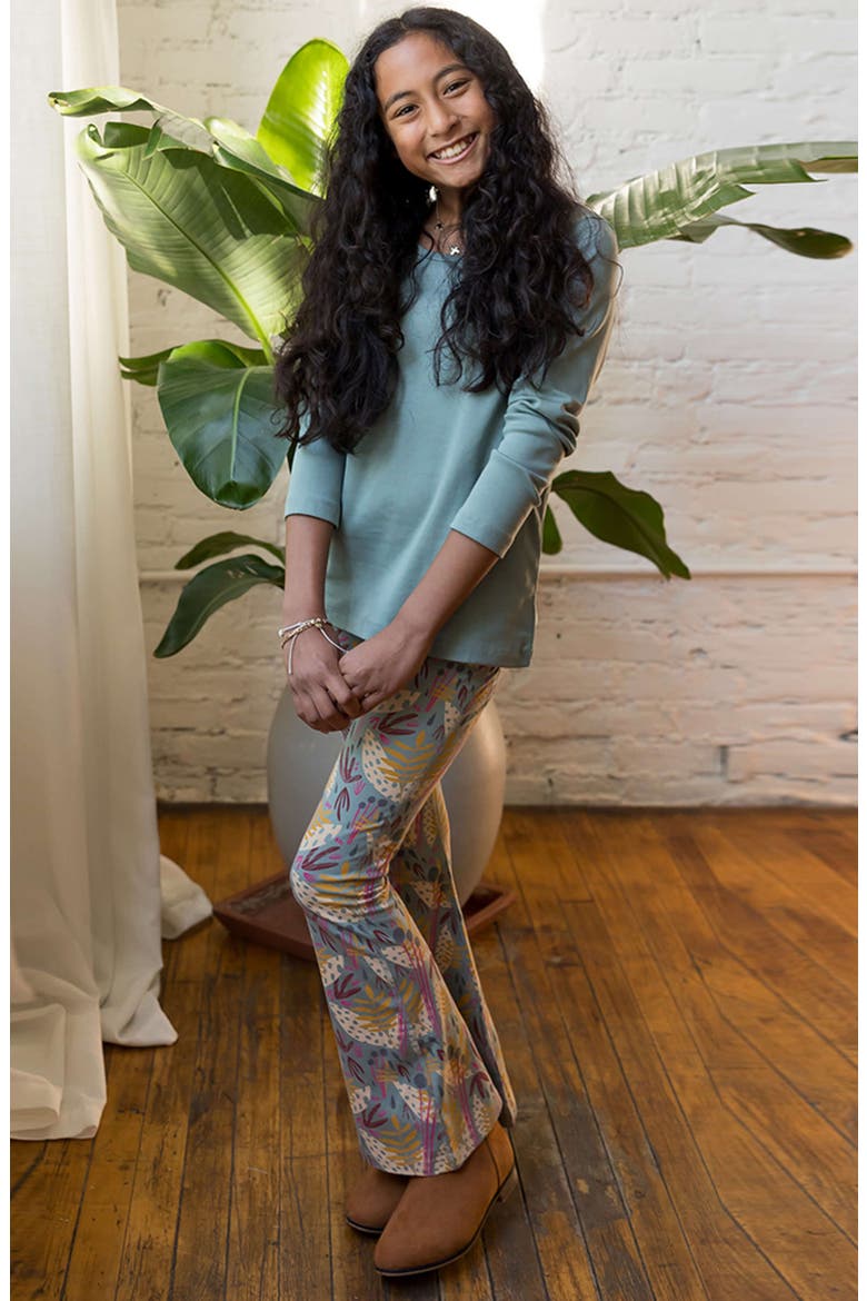Organic Cotton Print Flare Leggings, Alternate, color, Whimsy