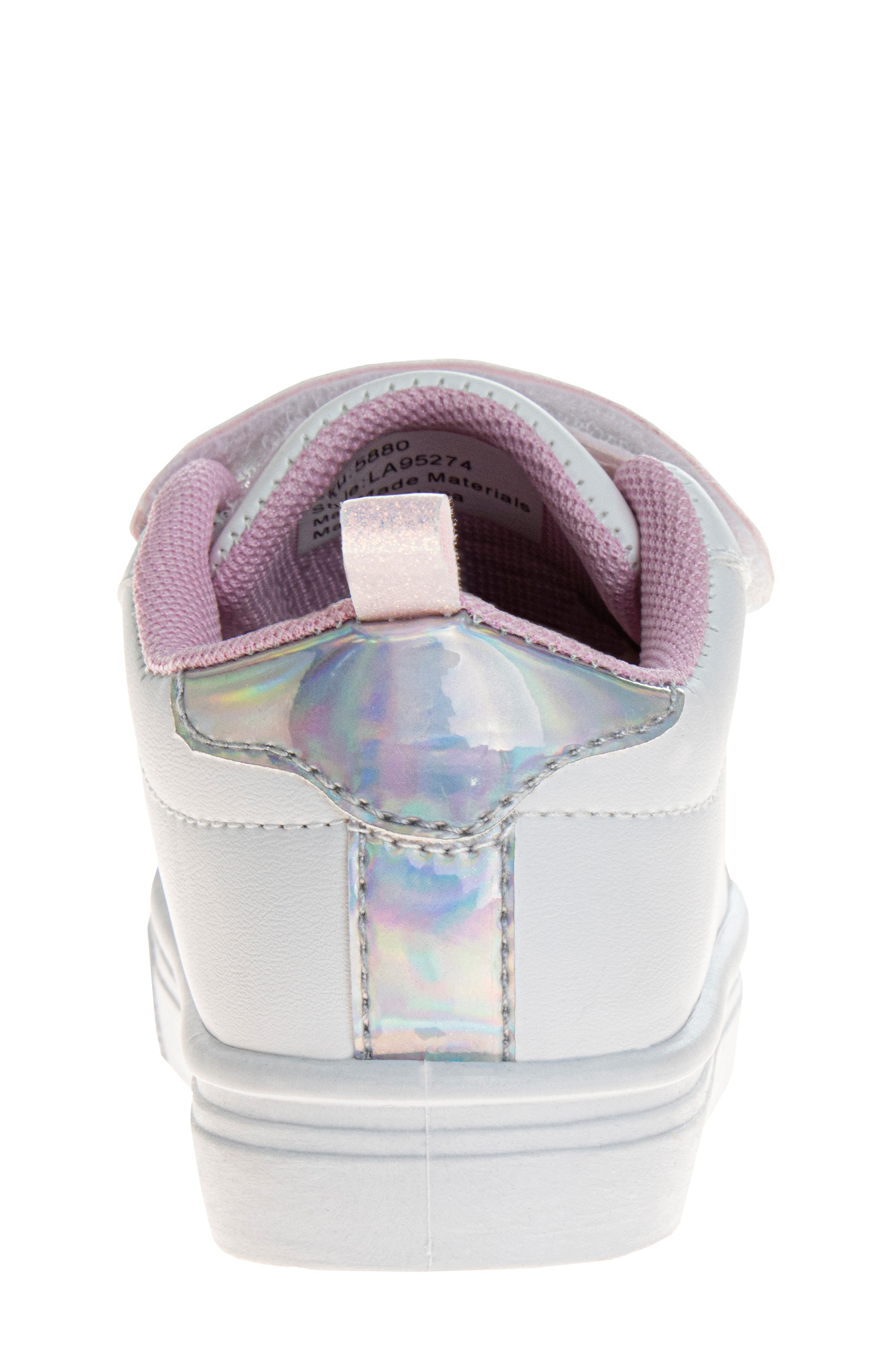 Kids' Glitter Sneaker, Alternate, color, WHITE